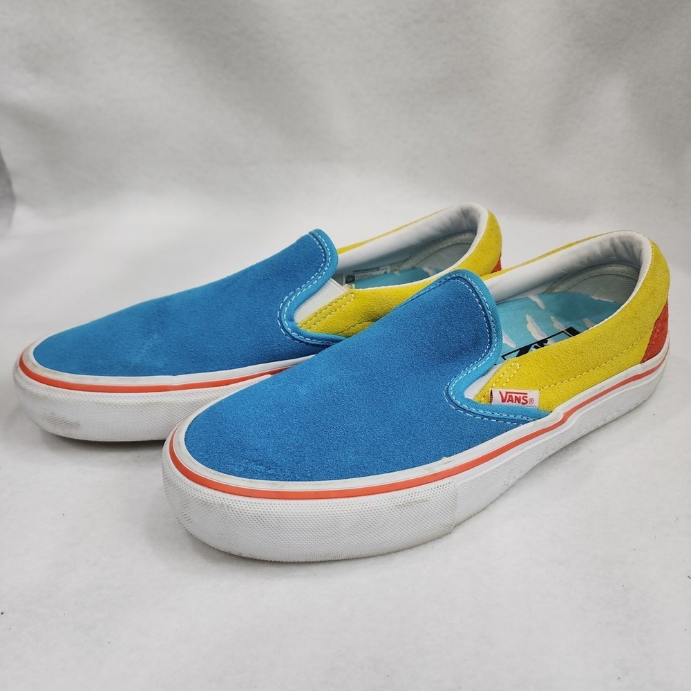 Vans X The Simpsons Bart Slip On Pro Mens US 6.5 Sneakers Multicolor Suede Shoes